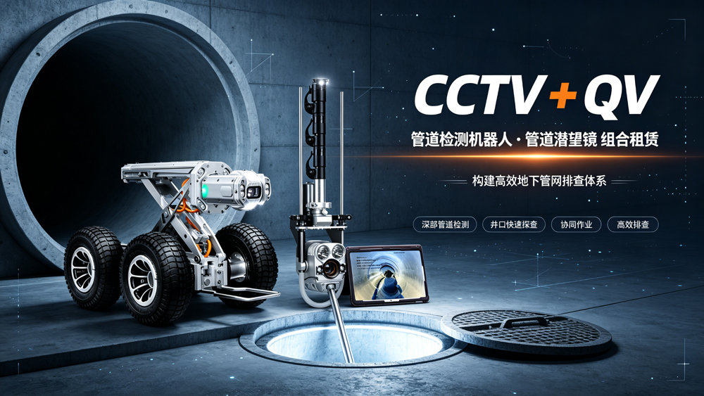 管道检测机器人CCTV+管道潜望镜QV组合租赁：构建高效地下管网排查体系