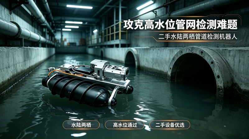 攻克高水位管网检测难题|二手水陆两栖管道检测机器人